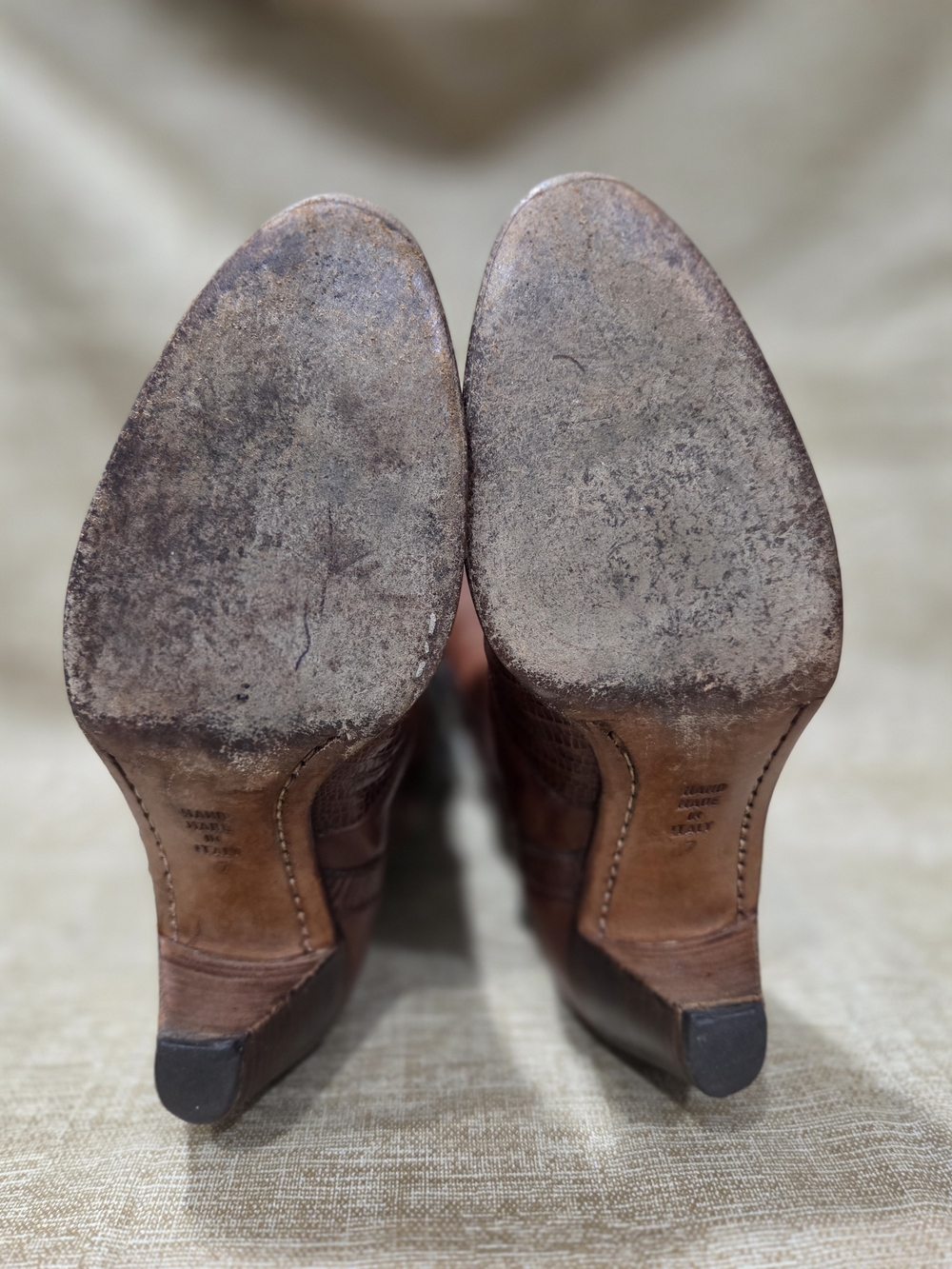 Vintage Tanino Crisci Brown Leather & Lizard Western Boots Womens Size 7 - Picture 10 of 12